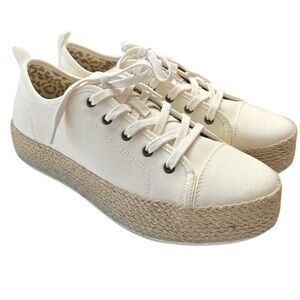 Skechers Bobs Sesame Sun Dazing Espadrille Shoe Size 8.5 Sneakers Off White NEW